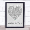 Better In Time Leona Lewis Grey Heart Song Lyric Music Wall Art Print