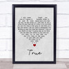 Tilian True Grey Heart Song Lyric Wall Art Print
