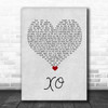 Beyoncé XO Grey Heart Song Lyric Wall Art Print