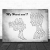 Richard Tauber My Heart and I Man Lady Couple Grey Song Lyric Wall Art Print