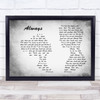 Blink-182 Always Man Lady Couple Grey Song Lyric Wall Art Print