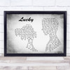 Jason Mraz Lucky Man Lady Couple Grey Song Lyric Wall Art Print