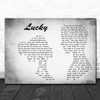 Jason Mraz Lucky Man Lady Couple Grey Song Lyric Wall Art Print