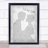 Lauv I Like Me Better Man Lady Bride Groom Wedding Grey Song Lyric Wall Art Print