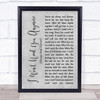 Randy Travis I Won't Need You Anymore (Always And Forever) Grey Rustic Script Song Lyric Wall Art Print