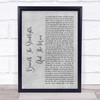 JP Cooper Beneath The Streetlights And The Moon Grey Rustic Script Song Lyric Wall Art Print