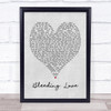 Bleeding Love Leona Lewis Grey Heart Song Lyric Music Wall Art Print