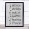 Cat Stevens Another Saturday Night Grey Rustic Script Song Lyric Wall Art Print