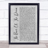 Celine Dion The Power Of The Dream Grey Rustic Script Song Lyric Wall Art Print