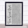 Ray Charles & Willie Nelson Seven Spanish Angels Grey Rustic Script Song Lyric Wall Art Print