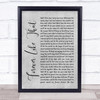 Ben Rector Forever Like That Grey Rustic Script Song Lyric Wall Art Print