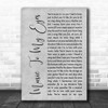 Lady Gaga & Bradley Cooper Music To My Eyes Grey Rustic Script Song Lyric Wall Art Print