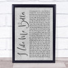 Lauv I Like Me Better Grey Rustic Script Song Lyric Wall Art Print