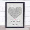 Bon Jovi I'll Be There For You Grey Heart Song Lyric Music Wall Art Print