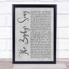 Red Hot Chili Peppers The Zephyr Song Grey Rustic Script Song Lyric Wall Art Print