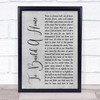 The Cinematic Orchestra To Build A Home Grey Rustic Script Song Lyric Wall Art Print