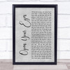 Snow Patrol Open Your Eyes Grey Rustic Script Song Lyric Wall Art Print