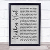 City And Colour Northern Wind Grey Rustic Script Song Lyric Wall Art Print