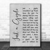 Louis Armstrong Just a Gigolo Grey Rustic Script Song Lyric Wall Art Print