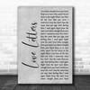 Alison Moyet Love Letters Grey Rustic Script Song Lyric Wall Art Print