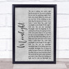 Ariana Grande Moonlight Grey Rustic Script Song Lyric Wall Art Print