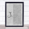 Cigarettes After Sex Sweet Grey Rustic Script Song Lyric Wall Art Print