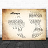 Blink-182 Always Man Lady Couple Song Lyric Wall Art Print