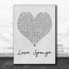 Buju Banton Love Sponge Grey Heart Song Lyric Music Wall Art Print