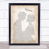 Maroon 5 Memories Man Lady Bride Groom Wedding Song Lyric Wall Art Print