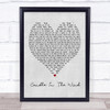 Candle In The Wind Elton John Grey Heart Song Lyric Music Wall Art Print