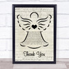 Led Zeppelin Thank You Music Script Angel Song Lyric Wall Art Print