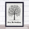 Eva Cassidy Over The Rainbow Music Script Tree Song Lyric Wall Art Print