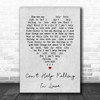 Can't Help Falling In Love Elvis Presley Grey Heart Song Lyric Music Wall Art Print