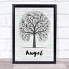 Shaggy Angel Music Script Tree Song Lyric Wall Art Print