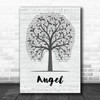 Shaggy Angel Music Script Tree Song Lyric Wall Art Print