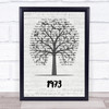 James Blunt 1973 Music Script Tree Song Lyric Wall Art Print