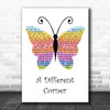 George Michael A Different Corner Rainbow Butterfly Song Lyric Wall Art Print