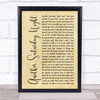 Cat Stevens Another Saturday Night Rustic Script Song Lyric Wall Art Print