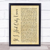 Reba McEntire If I Had Only Known Rustic Script Song Lyric Wall Art Print