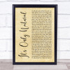 Crowded House It's Only Natural Rustic Script Song Lyric Wall Art Print