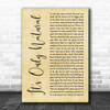 Crowded House It's Only Natural Rustic Script Song Lyric Wall Art Print