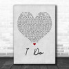 Colbie Caillat I Do Grey Heart Song Lyric Music Wall Art Print