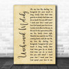 The Righteous Brothers Unchained Melody Rustic Script Song Lyric Wall Art Print