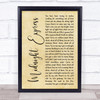 The Saw Doctors Midnight Express Rustic Script Song Lyric Wall Art Print