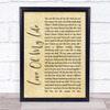 Sammy Kershaw Love Of My Life Rustic Script Song Lyric Wall Art Print