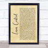 Russ Losin Control Rustic Script Song Lyric Wall Art Print