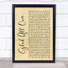 The Dave Clark Five Glad All Over Rustic Script Song Lyric Wall Art Print