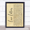 Alison Moyet Love Letters Rustic Script Song Lyric Wall Art Print