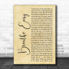 Blue Breathe Easy Rustic Script Song Lyric Wall Art Print