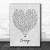 Creep Radiohead Grey Heart Song Lyric Music Wall Art Print